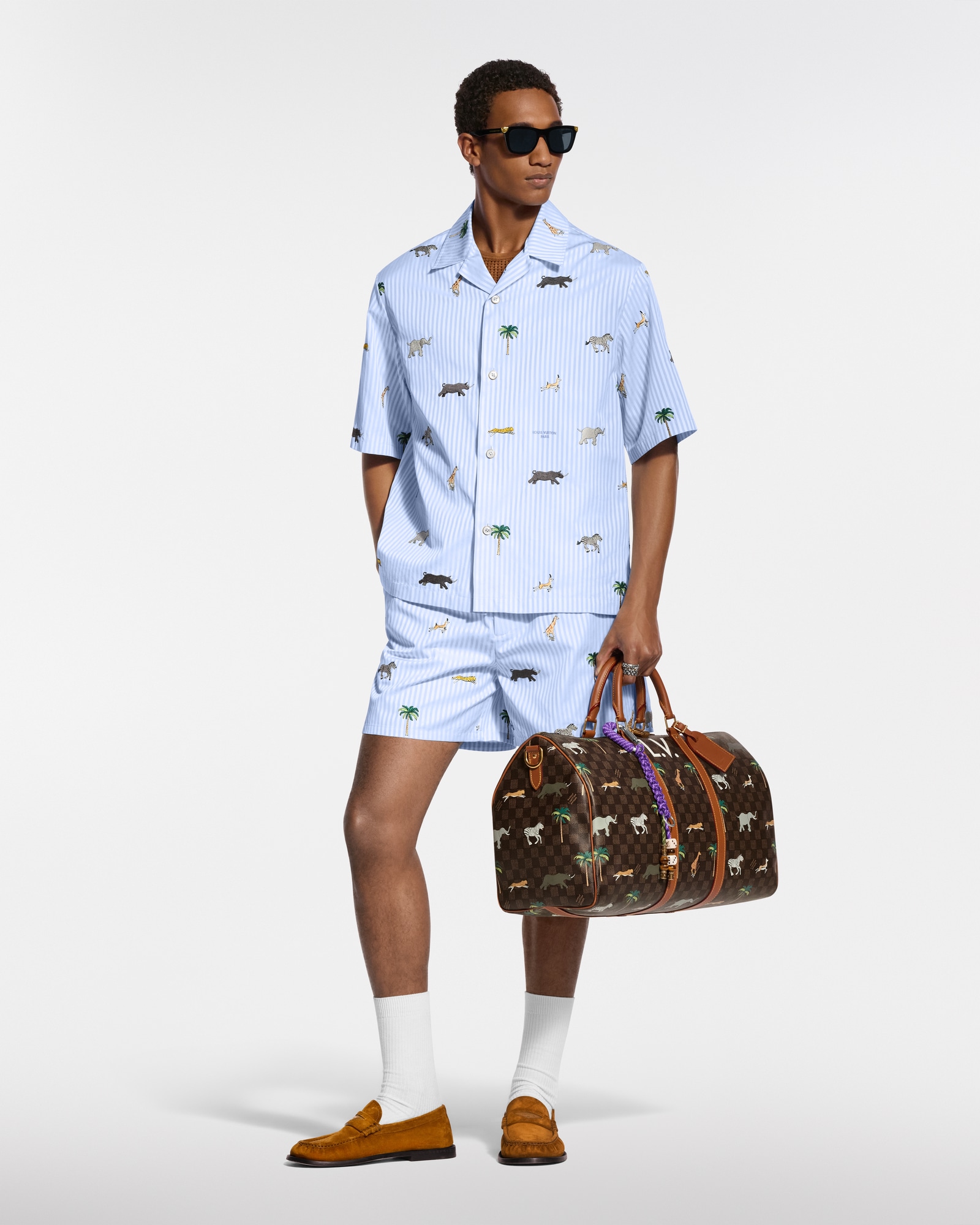 LV x The Darjeeling Limited Embroidered Striped Shorts - New - For
